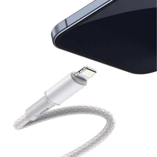 Кабель Baseus Cable USB-C to Lightning PD High Density Braided 20W 1m White (CATLGD-02): Тип USB-C - Lightning