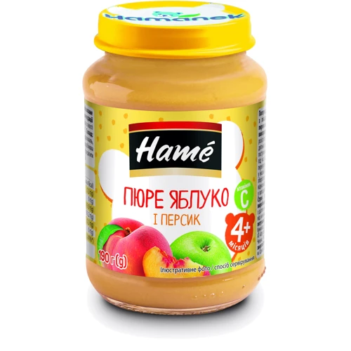 Пюре Hame яблоко и персик 190 (8595139703776)