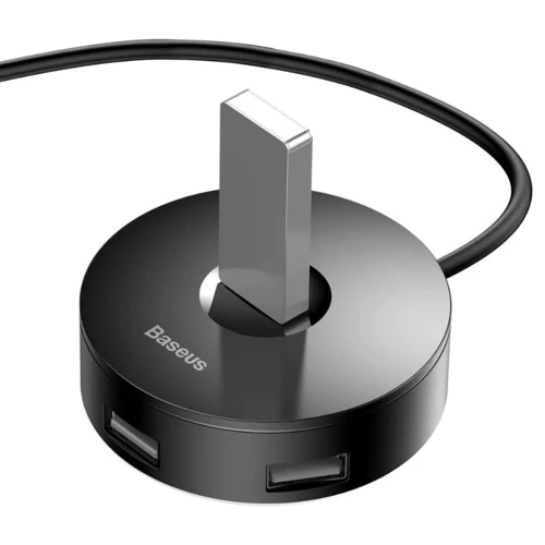 Адаптер Baseus Adapter Round Box USB to USB3.0+3xUSB2.0 Black (CAHUB-U01): Інтерфейс підключення USB 2.0, USB 3.0