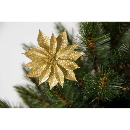 Квітка декоративна House of Seasons на кліпсі золотий 10 см 3 шт (8720362230809)