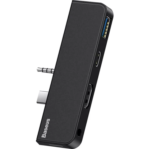 Адаптер Baseus Adapter USB-C+3.5mm to HDMI+USB3.0+USB-C+3.5mm Black (CAHUB-FT01)