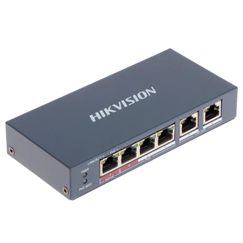 Сетевой коммутатор Hikvision DS-3E0106HP-E: Порты только Fast Ethernet (10/100)