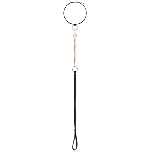 Ошейник с поводком Rosy Gold Collar with Leash Black