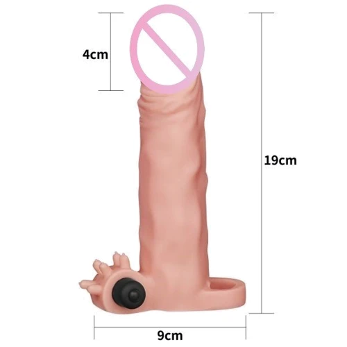 Насадка с вибрацией LoveToy Add Pleasure X-Tender Vibrating Penis Sleeve Flesh Add 2", Flesh