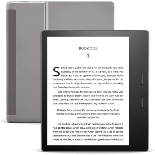 Електронна книга Amazon Kindle Oasis 10th Gen. 32GB Graphite: Екран 7" (1680х1264) / бумагоподобный (eInk Carta) монохромный / 16 градаций серого / сенсорный дисплей