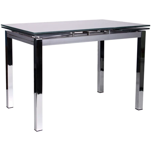 

Стол обеденный раскладной Глория с узором B179-34-2 хром/стекло платина