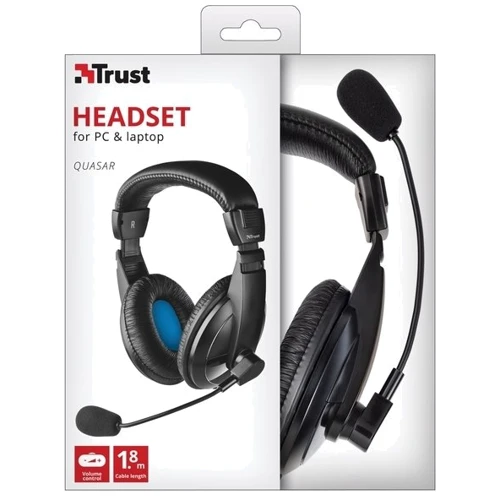 Наушники Trust Quasar Headset for PC and Laptop: Тип конструкции полноразмерные