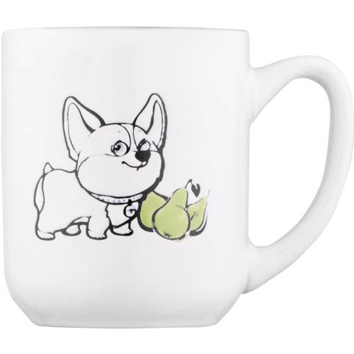 Кружка Ardesto Corgi керамика 380 мл Бело-серый (AR3054)