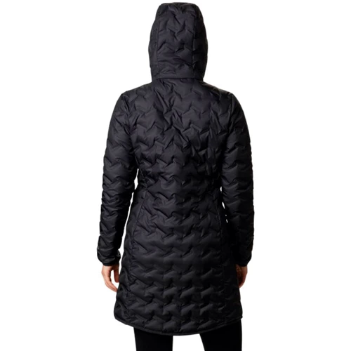 Пуховик Columbia Delta Ridge™ Long Down Jacket 1909251-010 42 чорний довгий зимовий з капюшоном: Сезон Зима