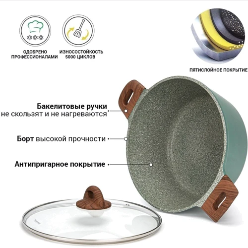 Каструля Fissman Firenze 28x12.5 см 6.3 л (14279): Діаметр, см 28