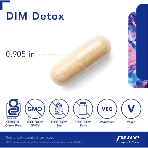 Pure Encapsulations DIM Detox Підтримка детоксикації печінки та метаболізму гормонів 60 капсул
