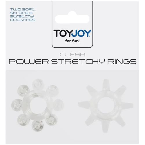 Набор из 2 шт колец на пенис Toy Joy - Power stretchy Rings Clear (10459-CLEAR): Производитель Toy Joy
