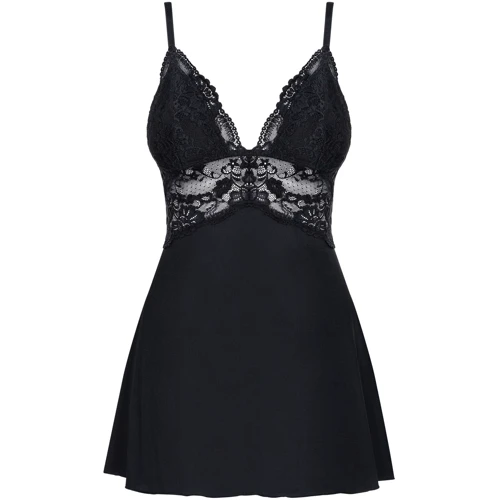 Бэби-долл со стрингами Obsessive 810-BAB-1 babydoll & thong black L/XL