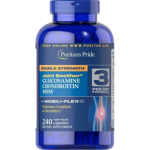 Puritan's Pride Double Strength Glucosamine Chondroitin MSM Глюкозамин хондроитин и МСМ 240 капсул