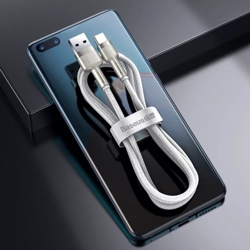 Кабель Baseus USB Cable to USB-C Cafule Metal 40W 2m White (CATJK-B02) фото 5