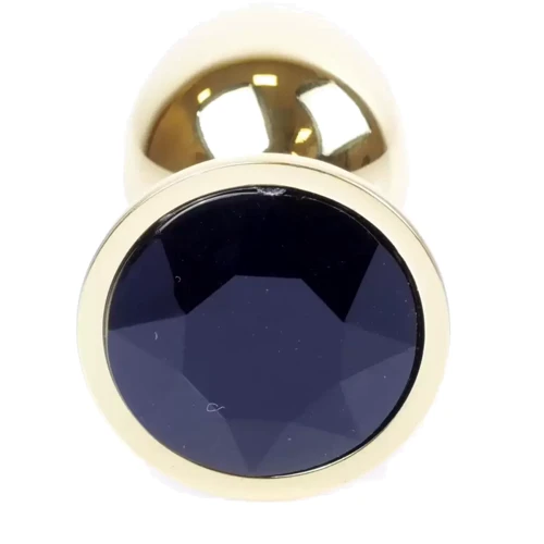 Анальная пробка с кристаллом BOSS of TOYS Boss Series - Jewellery Gold PLUG Black S, BS6400020