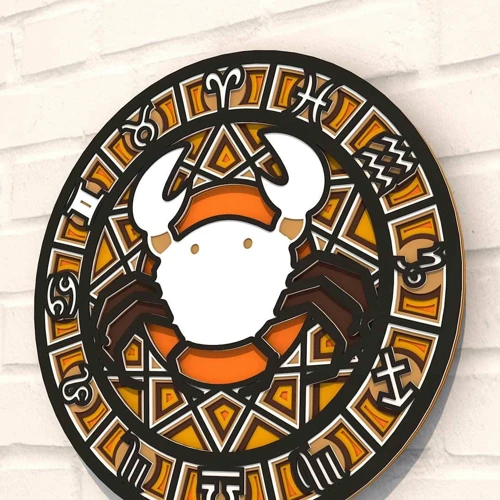 Дерев'яна картина-розмальовка Wortex Woods Знак зодіаку Рак 35x35 (3DP61003)