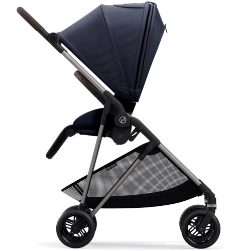Прогулянкова коляска Cybex Melio Dark Blue з бампером (524000027): Ширина шасі 49 см