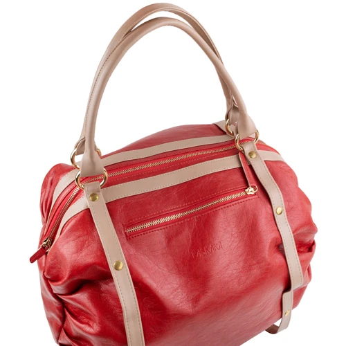 Женская сумка бочонок Laskara красная (LK-10251-red): Застежка Молния