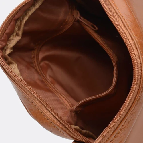 Мужская сумка через плечо Borsa Leather коричневая (K1321-1-coniac): Фактура Матовая, Гладкая
