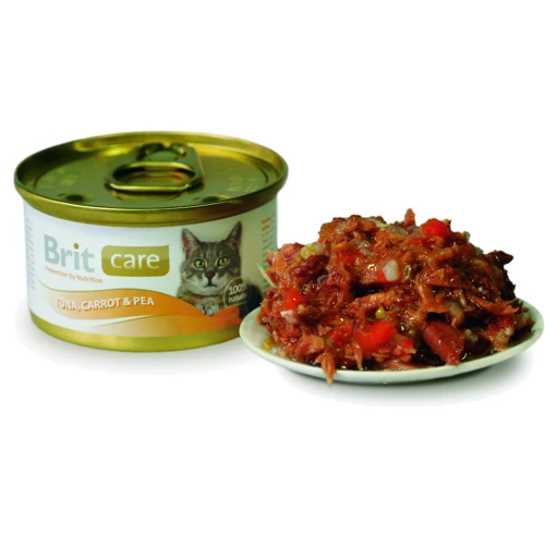 Консерви для кішок Brit Care Tuna, Carrot & Pea з тунцем, морквою та горохом 80 г (8594031443049)