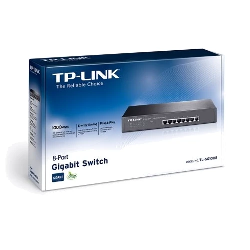 Сетевой коммутатор TP-LINK TL-SG1008: Количество портов Gigabit Ethernet (10/100/1000) 8
