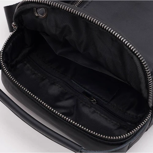 Мужская сумка через плечо Keizer черная (K15802bl-black): Фактура Зернистая, Матовая