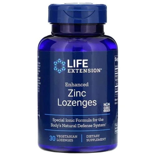 Life Extension Zinc Lozenges Цинк со вкусом мяты 30 веганских леденцов