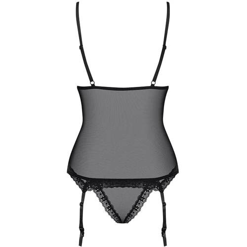 Мягкий эротический корсет с кружевом Obsessive 820-COR-1, S/M