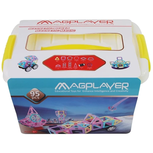 Конструктор Magplayer магнитный набор бокс 95 эл. (MPT2-95)