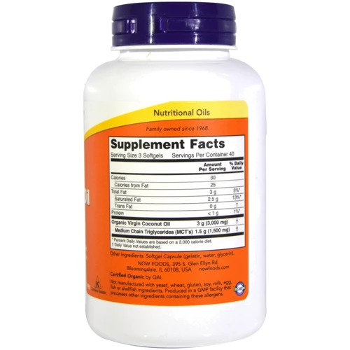 NOW Foods Coconut Oil 1000 mg 120 caps: Тип Пищеварительные ферменты