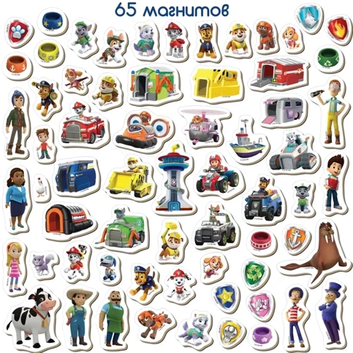 Набор магнитов Magdum Щенячий Патруль 65 элементов (ML4034-16)