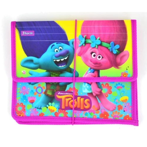 Папка для тетрадей пластиковая на резинке В5, 1 Вересня Trolls (491306)