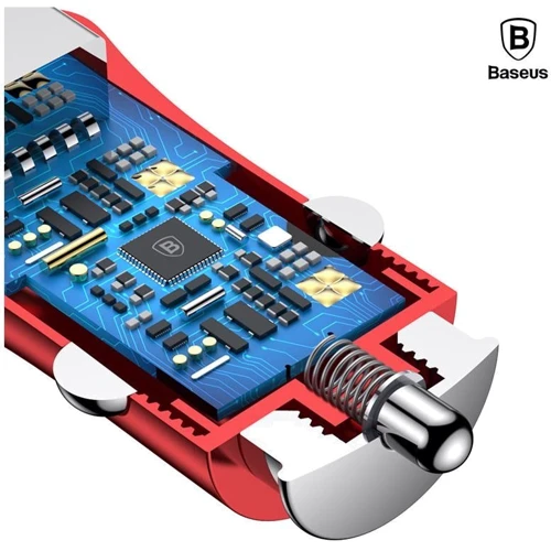 Зарядний пристрій Baseus USB Car Charger 2xUSB Gentleman Red (CCALL-GB09): Кількість USB-портів 2