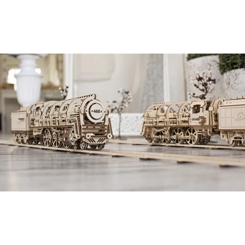 Механічний 3D пазл UGEARS "Локомотив з тендером" (70012) фото 2