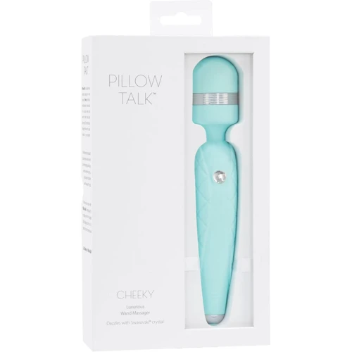 Роскошный вибромассажер PILLOW TALK - Cheeky Teal с кристаллом Сваровски