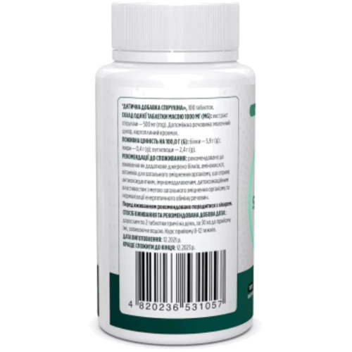 Biotus Spirulina 500 mg Спирулина 100 таблеток: Форма выпуска Таблетки