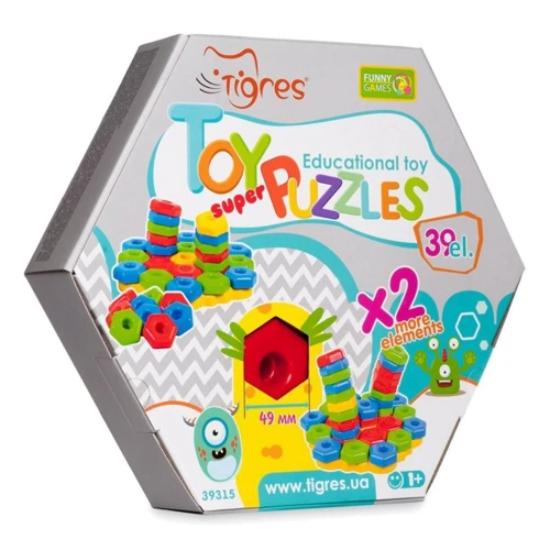 Розвиваюча іграшка Tigres Гра пазли SUPER 39 елементів (39315 ): Виробник Tigres