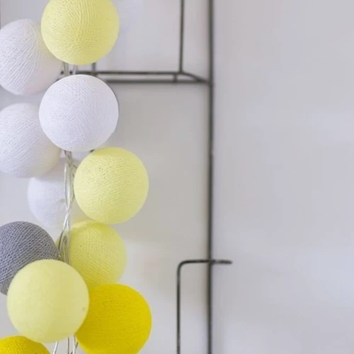 Гирлянда Cotton ball lights на 35 шаров 5,5м, Yellow Stone: Применение Для дома