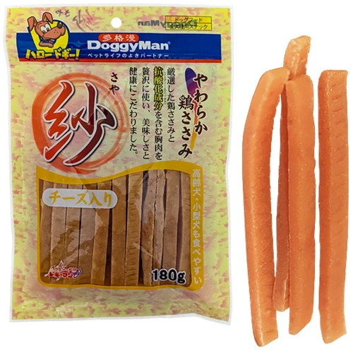 Ласощі для собак DoggyMan Soft Chicken Strip Cheese курячі палички з сиром 180 г (56171)