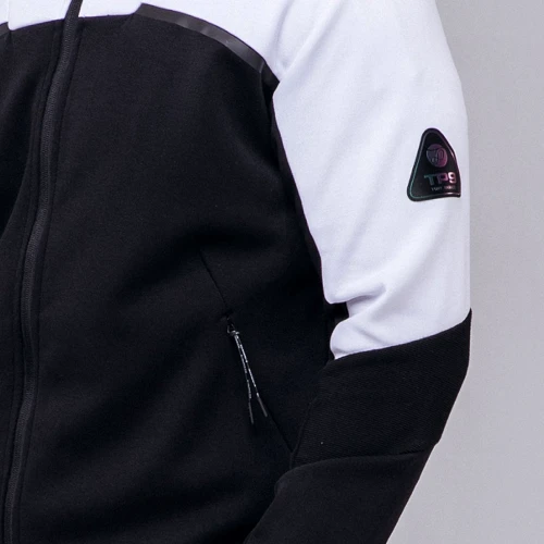 Спортивна толстовка Peak FWA01001-WHI 52 чорна з капюшоном на блискавці фото 5