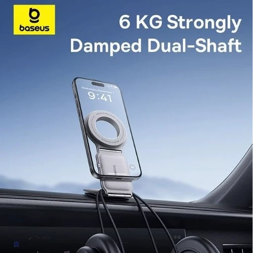 Тримач Baseus Car Holder Magnetic C02 Mega Gray (C40169002833-00) для Apple iPhone 16 I 15 I 14 I 13 I 12 series фото 7