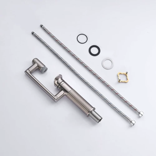 Смеситель для раковины Lefton 360° Rotatable Single-Hole Bathroom Faucet-BF2208 Brushed Nickel: Вес, кг 1.6
