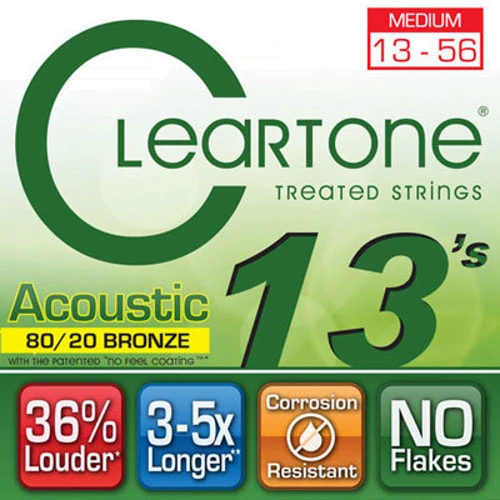 Струна для гитар Струны CLEARTONE 7613 ACOUSTIC 80/20 BRONZE MEDIUM 13-56