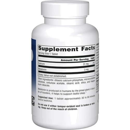 Source Naturals Melatonin 3mg, Sleep Science,  120 Tab: Пол Унисекс
