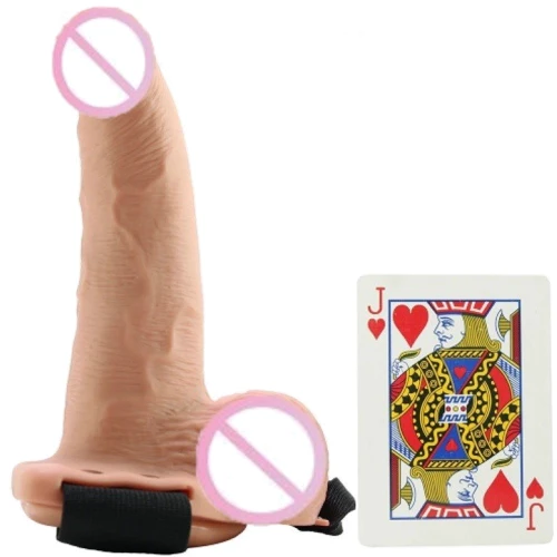 Fetish Fantasy 6 Hollow Rechargeable Strap-on with Balls - полый вибрострапон на трусиках с пультом ДУ, 17,5х5 см