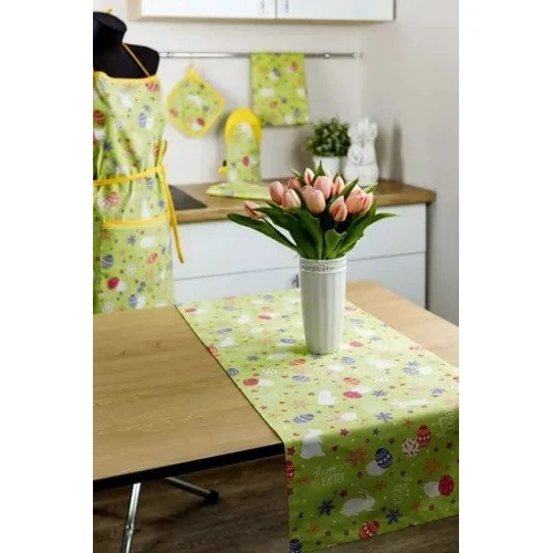 Доріжка на стіл Прованс Писанка зелена 140х40см (28728)