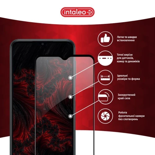 Аксессуар для смартфона Intaleo Tempered Glass Full Glue Black for Samsung M236 Galaxy M23 5G: Материал стекло