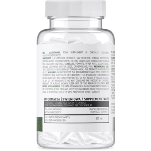 OstroVit Glutathione Глутатион 90 веганских капсул: Вид Неферментные