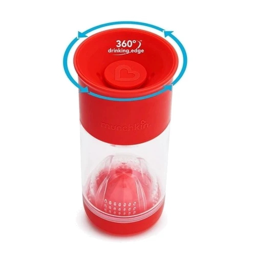 Пляшка Munchkin Miracle 360 Fruit Infuser Cup з інфузером, 414 мл, червона (011209.01): Матеріал колби пластик